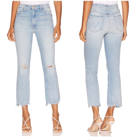 MOTHER Hustler Ankle Chew Jeans in DRINKING BY THE POOL SIZE 25 - Picture 2 of 12